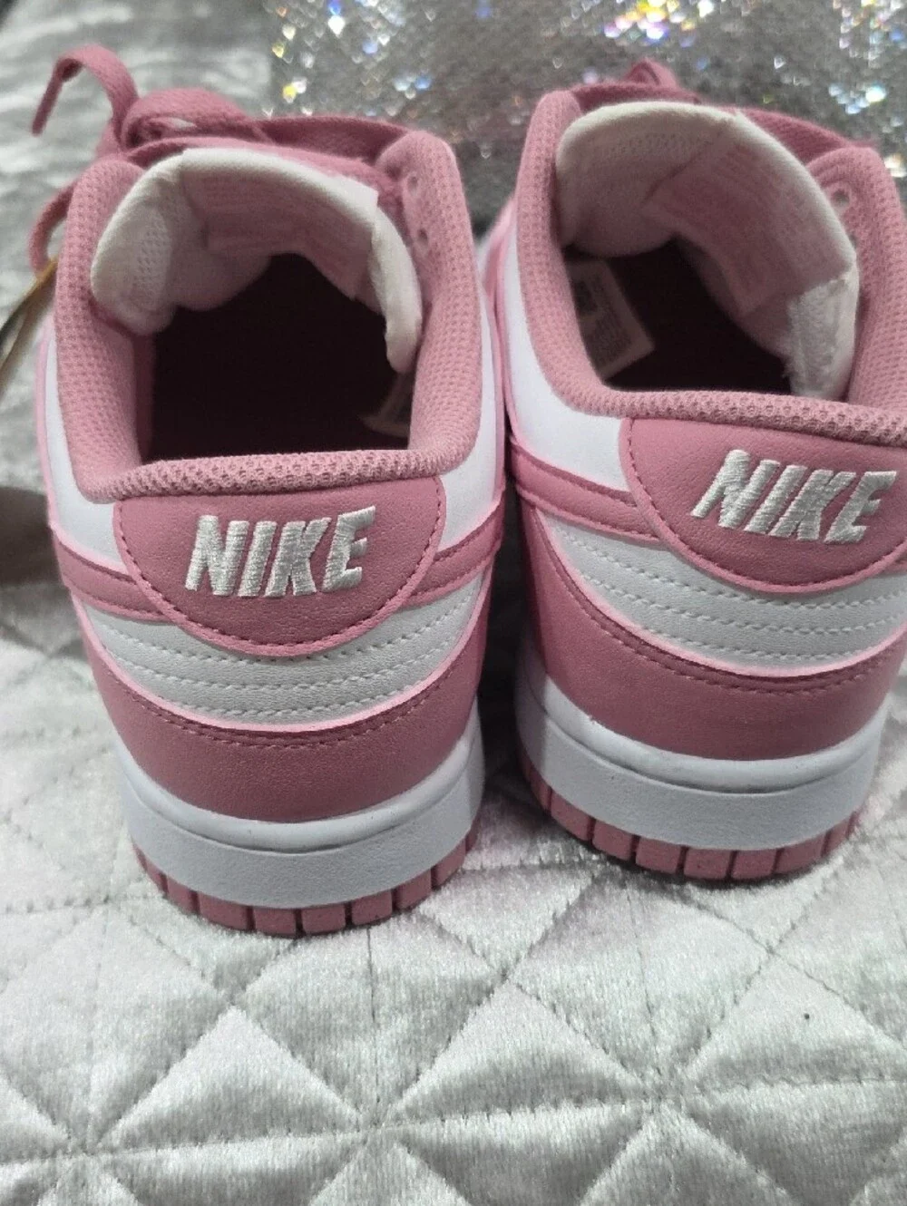 Nike Women's Pink and White Low-Top Sneakers - Casual Street Style